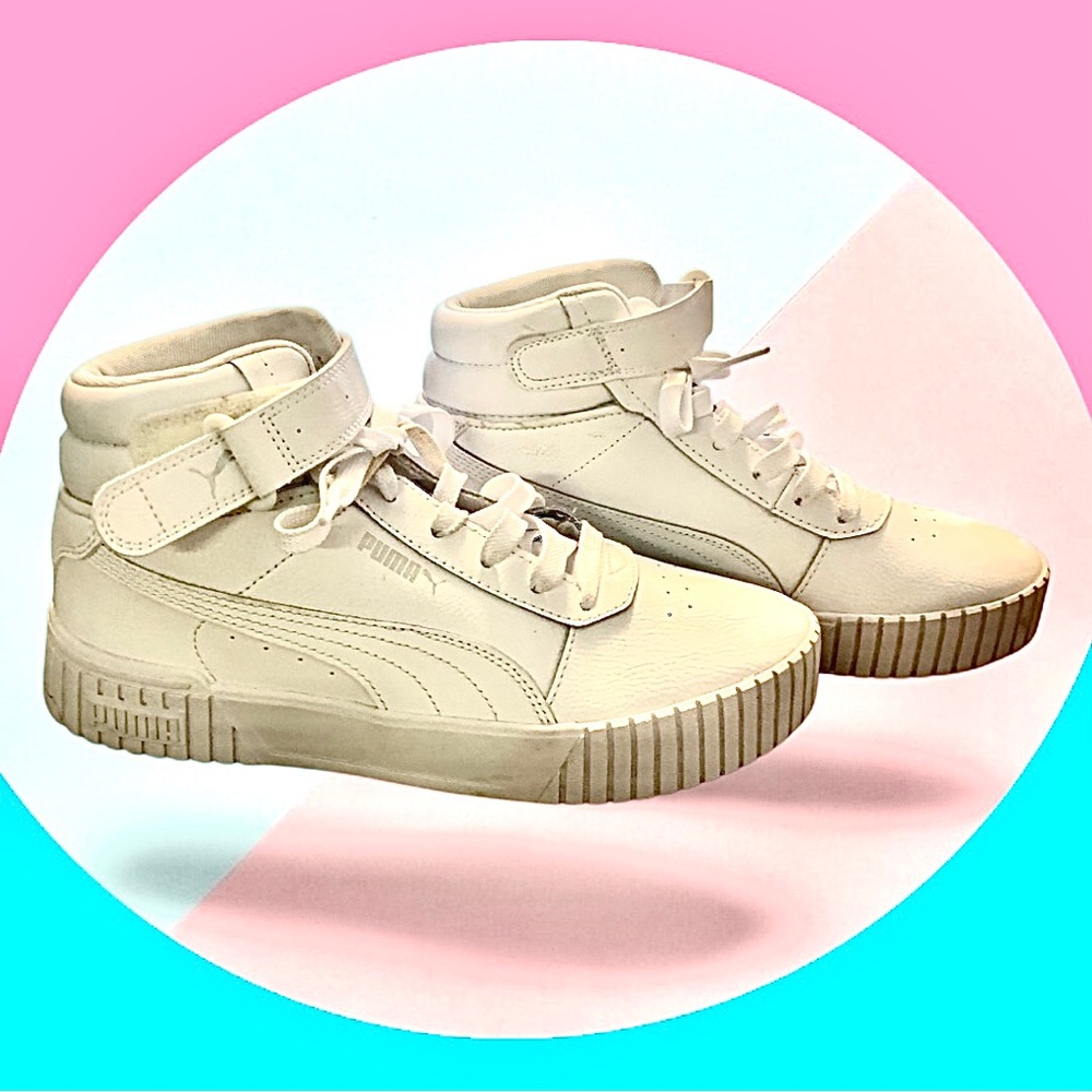 Puma Womans High-Top Sneakers - Cream - Like new,  worn once
